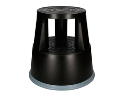 [KF00633] TABURETE Q-CONNECT RUEDAS RETRACTILES TRES RUEDAS -DOS NIVELES NEGRO