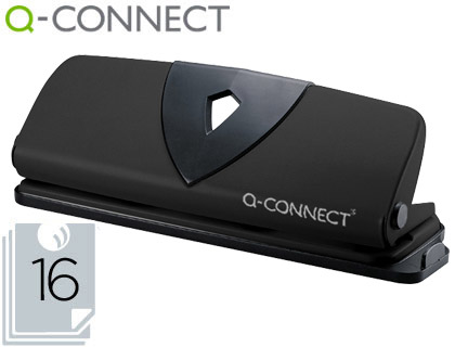 [KF01238] TALADRADOR Q-CONNECT KF01238 NEGRO 4 TALADROS ABERTURA 1,6 MM CAPACIDAD 16 HOJAS