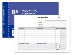 [T267] TALONARIO LIDERPAPEL ALBARAN OCTAVO DUPLICADO APAISADO