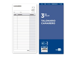 [T314] TALONARIO LIDERPAPEL CAMARERO 3/Fº ORIGINAL Y 2 COPIAS T314