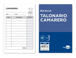 [T350] TALONARIO LIDERPAPEL CAMARERO BOLSILLO ORIGINAL Y 2 COPIAS T350