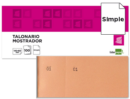 [TL04] TALONARIO LIDERPAPEL MOSTRADOR 60X145 MM TL04 NARANJA CON MATRIZ
