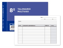 [T266] TALONARIO LIDERPAPEL MULTIUSOS OCTAVO DUPLICADO APAISADO