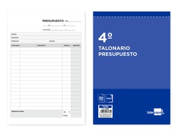 [T230] TALONARIO LIDERPAPEL PRESUPUESTO CUARTO ORIGINAL Y COPIA T230