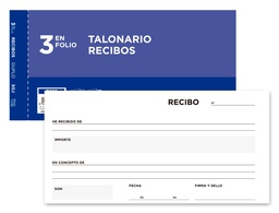 [T236] TALONARIO LIDERPAPEL RECIBOS 3/Fº ORIGINAL Y COPIA T236 SIN MATRIZ