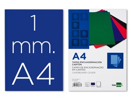 [TE01] TAPA ENCUADERNACION LIDERPAPEL CARTON A4 1MM AZUL PAQUETE DE 50 UNIDADES