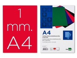 [TE03] TAPA ENCUADERNACION LIDERPAPEL CARTON A4 1MM ROJA PAQUETE DE 50 UNIDADES