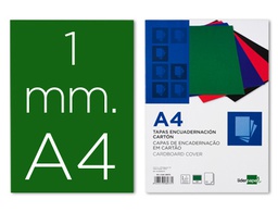 [TE04] TAPA ENCUADERNACION LIDERPAPEL CARTON A4 1MM VERDE PAQUETE DE 50 UNIDADES