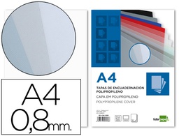 [TE16] TAPA ENCUADERNACION LIDERPAPEL POLIPROPILENO A4 0.8MM TRANSPARENTE PAQUETE DE 50 UNIDADES