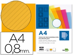 [TA11] TAPA ENCUADERNACION LIDERPAPEL POLIPROPILENO ONDULADO A4 0.8 MM NARANJA PAQUETE DE 50 UNIDADES