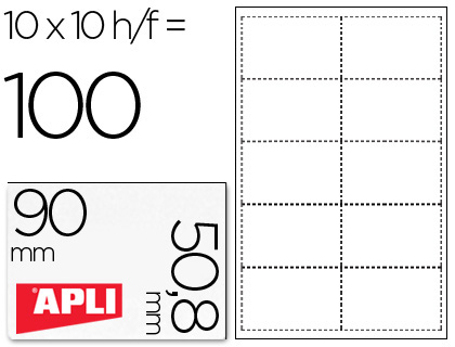 [10608] TARJETA DE VISITA APLI MICROPERFORADA 200 GR ACABADO MATE 90X50,8 MM IMPRESORA INK-JET Y LASER