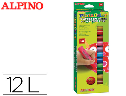 [PX000012] TEMPERA EN BARRA ALPINO PINTACOLOR CAJA DE 12 COLORES SURTIDOS