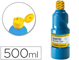 [F535315] TEMPERA LIQUIDA GIOTTO ESCOLAR LAVABLE 500 ML AZUL CYAN