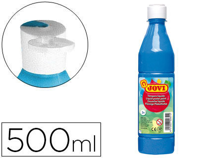 [50621] TEMPERA LIQUIDA JOVI ESCOLAR 500 ML AZUL CYAN