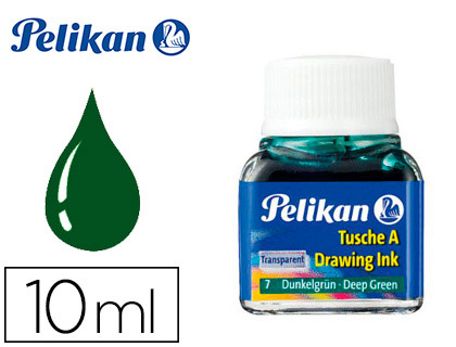 [201566] TINTA CHINA PELIKAN VERDE OSCURO BOTE DE 10 ML