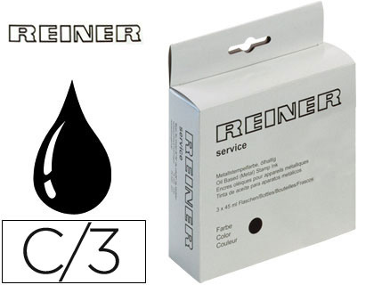 [R343N 45 ML] TINTA NUMERADOR NEGRA R343N 45 ML GRASA PARA SELLOS METALICOS PACK DE 3 UNIDADES