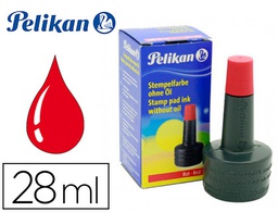 [351221] TINTA TAMPON PELIKAN ROJO FRASCO DE 28 ML