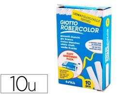 [F538700] TIZA BLANCA ANTIPOLVO ROBERCOLOR -CAJA DE 10 UNIDADES