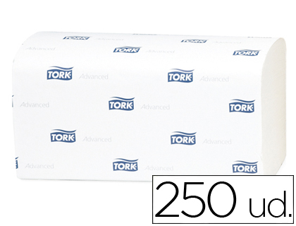 [290163] TOALLA DE PAPEL ENGARZADA 2 CAPAS 21,8X23 CM PAQUETE DE 250 UNIDADES PARA DISPENSADOR H3
