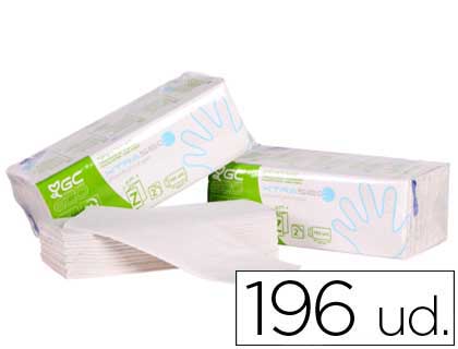 [J281600] TOALLA DE PAPEL MANO ENGARZADA ECOLOGICA XTRASEC 20X23 CM 2 CAPAS PAQUETE CON 196 UNIDADES