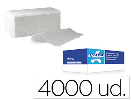 [N622202] TOALLA DE PAPEL SECAMANOS AMOOS ENGARZADA 2 CAPAS 21X22 CM CAJA DE 4000 UNIDADES