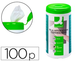 [KF04501B] TOALLITAS Q-CONNECT LIMPIADORA DE PANTALLAS Y TECLADOS EN BOTE DE 100 UNIDADES