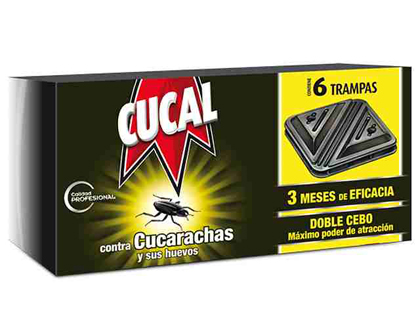 [19280] TRAMPA CUCAL CONTRA CUCARACHAS Y HUEVOS DOBLE CEBO 3 MESES DE EFICACIA PACK DE 6 TRAMPAS