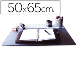 [KF26798] VADE SOBREMESA Q-CONNECT NEGRO CON SOLAPAS TRANSPARENTES 50X63 CM