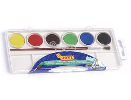 [800/6] ACUARELA JOVI 6 COLORES CON PINCEL ESTUCHE DE PLASTICO