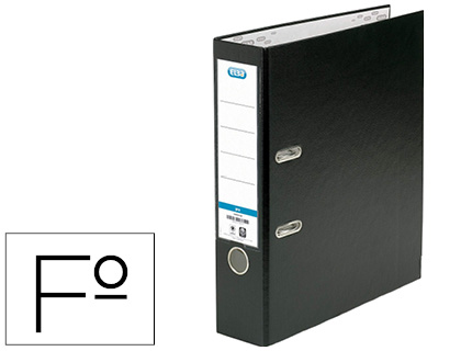 [100023205] ARCHIVADOR DE PALANCA ELBA CARTON FORRADO PVC CON RADO TOP FOLIO LOMO 80 MM NEGRO