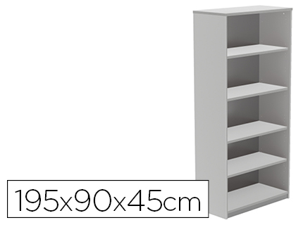 [1101AN02V24] ARMARIO ROCADA CON CUATRO ESTANTES SERIE STORE 195X90X45 CM ACABADO GRIS AN02