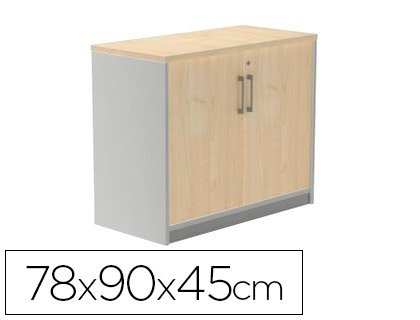 [1005AN01V24] ARMARIO ROCADA CON UN ESTANTE Y DOS PUERTAS ENTERAS SERIE STORE 78X90X45 CM ACABADO AN01 GRIS/HAYA