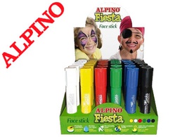 [DL000075] BARRA MAQUILLAJE ALPINO FIESTA FACE STICK EXPOSITOR DE 36 UNIDADES COLORES SURTIDOS