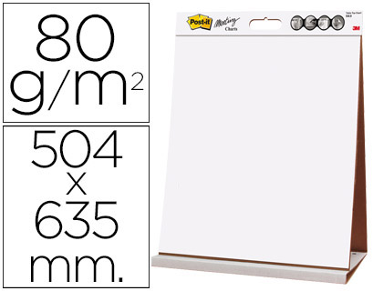 [563R] BLOC CONGRESO POST-IT LISO RECICLADO 504X635 MM 20 HOJAS 80G/M2