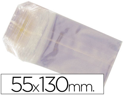 [BS55130SINSOLAPA] BOLSA CELOFAN 55X130 MM PAQUETE 100 UNIDADES