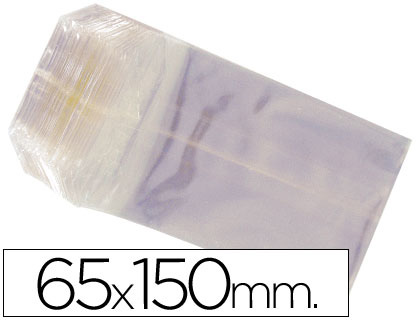 [BS65150SINSOLAPA] BOLSA CELOFAN 65X150 MM PAQUETE 100 UNIDADES