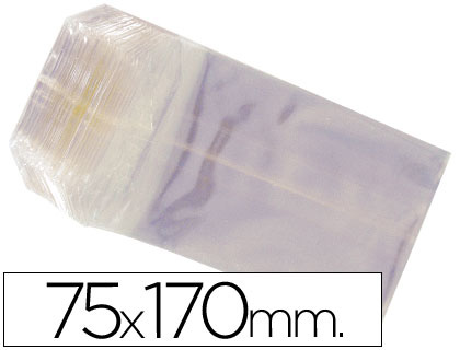 [BS75170SINSOLAPA] BOLSA CELOFAN 75X170 MM PAQUETE 100 UNIDADES