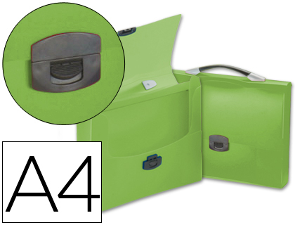 [SS36] CARPETA LIDERPAPEL PORTADOCUMENTOS BROCHE POLIPROPILENO DIN A4 VERDE TRANSPARENTE CON ASA