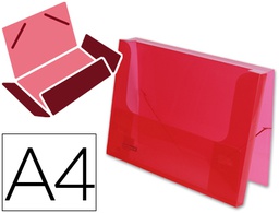[SS24] CARPETA LIDERPAPEL PORTADOCUMENTOS GOMAS 36930 POLIPROPILENO DIN A4 ROJO TRANSLUCIDO LOMO 25 MM