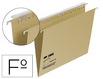 [400064817] CARPETA COLGANTE FADE TIKI FOLIO PROLONGADO VISOR SUPERIOR 290 MM EFECTO LUPA KRAFT ECO 230 G/M LOMO V