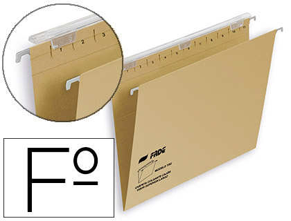 [400064816] CARPETA COLGANTE FADE TIKI FOLIO VISOR SUPERIOR 290 MM EFECTO LUPA KRAFT ECO 230 G/M LOMO V