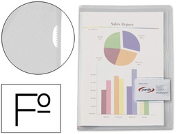 [315000] CARPETA DOSSIER UÑERO PLASTICO PARDO FOLIO TRANSPARENTE