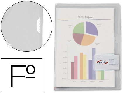 [315000] CARPETA DOSSIER UÑERO PLASTICO PARDO FOLIO TRANSPARENTE