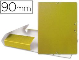 [PJ91] CARPETA PROYECTOS LIDERPAPEL FOLIO LOMO 90MM CARTON GOFRADO AMARILLA