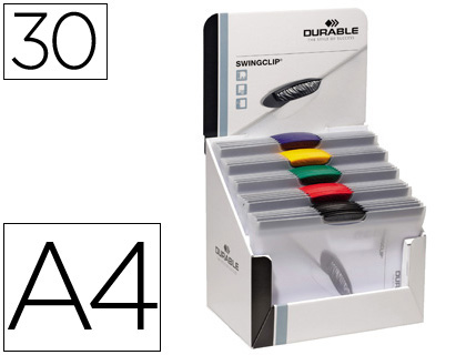 [2260-00] CARPETA SWINGCLIP DOSSIER PINZA LATERAL Y GIRATORIA DIN A4 CAPACIDAD 30 HOJAS COLORES SURTIDOS