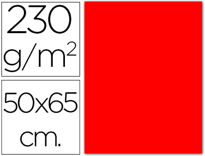 [13776] CARTULINA FLUORESCENTE ROJA 50X65 CM 230 GR