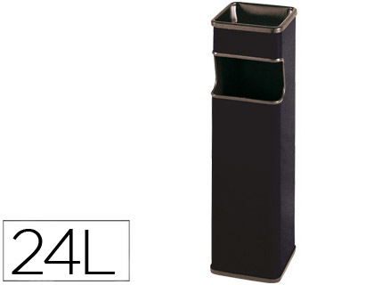 [403-N] CENICERO PAPELERA CUADRADO 403 NEGRO METALICO 65X18X18 CM
