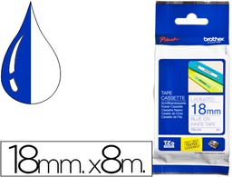 [TZE243] CINTA BROTHER TZE243 LAMINADA AZUL-BLANCO 18 MM 8MTS