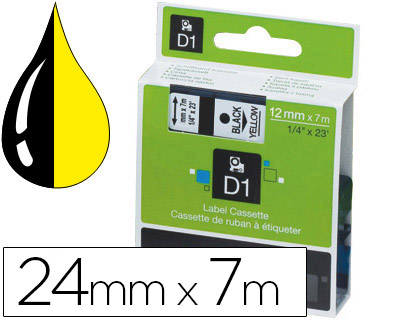 [S0720980] CINTA DYMO 1000 NEGRO-AMARILLO 24 MM X 7 M D1
