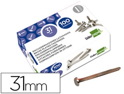 [FS15] ENCUADERNADORES LIDERPAPEL NIQUELADOS N.7 31 MM CAJA DE 100 UNIDADES